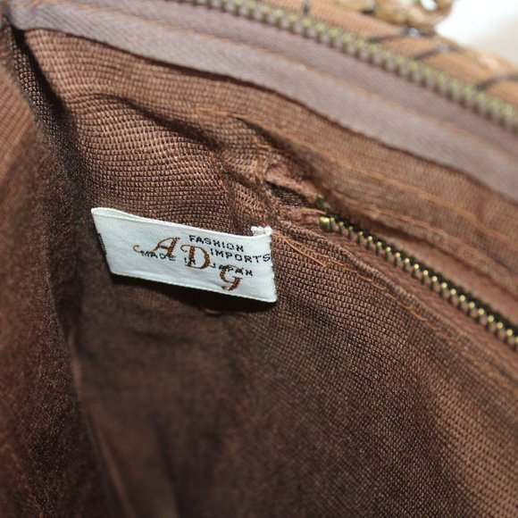 Vintage 1970's Raffia Straw Crochet Floral Embellishments Double Handled Purse - Picture 15 of 16